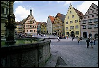 Fountain on Marktplatz. Rothenburg ob der Tauber, Bavaria, Germany