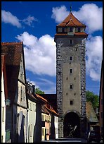 Tower of the rampart walls. Rothenburg ob der Tauber, Bavaria, Germany (color)