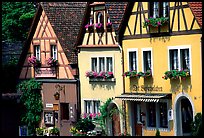 Row of colorful houses. Rothenburg ob der Tauber, Bavaria, Germany