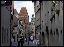 Old street. Rothenburg ob der Tauber, Bavaria, Germany (color)