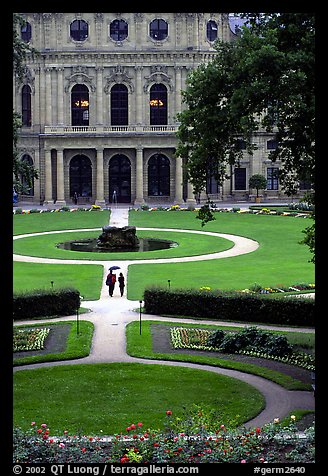 Gardens and Residenz. Wurzburg, Bavaria, Germany (color)