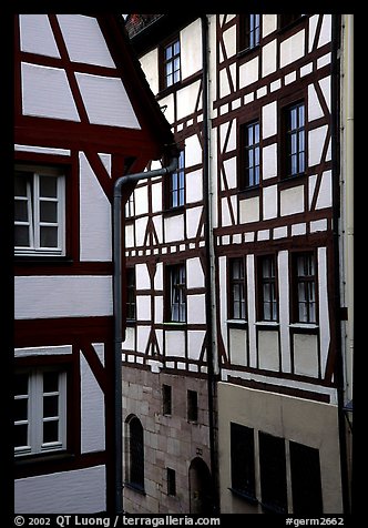 Timbered houses. Nurnberg, Bavaria, Germany (color)