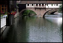 Timbered houses built accross the river. Nurnberg, Bavaria, Germany