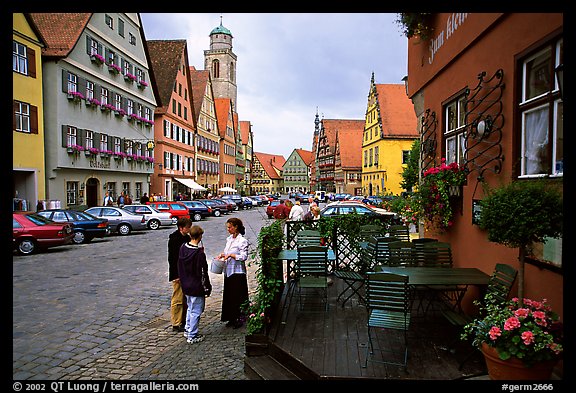 Main plaza,  Dinkelsbuhl. Bavaria, Germany (color)