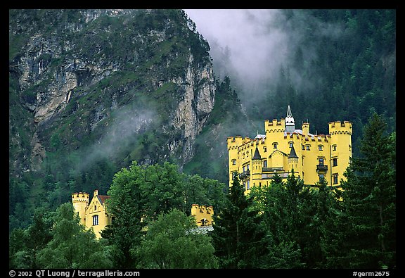 Hohenschwangau, built in 1832 for Maximillien II, King Ludwig's father. Bavaria, Germany (color)