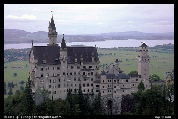 Neuschwanstein, one of the castles built for King Ludwig. Bavaria, Germany (color)