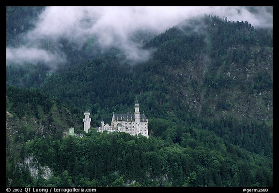 Neuschwanstein, one of the castles built for King Ludwig. Bavaria, Germany (color)