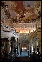 Main staircase and fresco painted by Tiepolo. Wurzburg, Bavaria, Germany