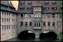 House built accross the river. Nurnberg, Bavaria, Germany (color)