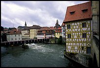 Houses and canal, Bamberg. Bavaria, Germany ( color)