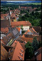 Rooftops seen from the Rathaus tower. Rothenburg ob der Tauber, Bavaria, Germany (color)