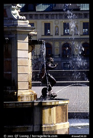 Fountain in royal residence of Drottningholm. Sweden (color)