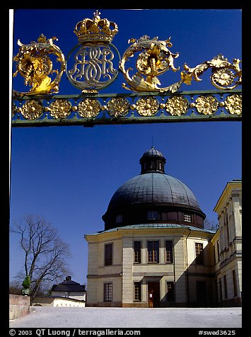 Entrance gate, royal residence of Drottningholm. Sweden (color)
