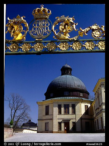 Entrance gate, royal residence of Drottningholm. Sweden