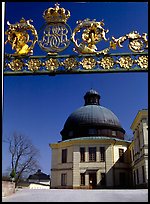 Entrance gate, royal residence of Drottningholm. Sweden (color)