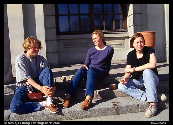 Students at the university of Uppsala. Uppland, Sweden (color)