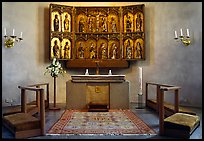 Interior of 12th century Church of Gamla Uppsala. Uppland, Sweden