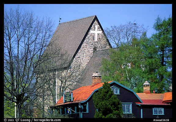 12th century Church of Gamla Uppsala. Uppland, Sweden (color)