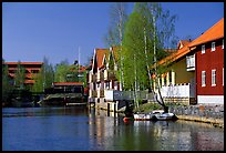 Riverside houses in Fallun. Central Sweden (color)