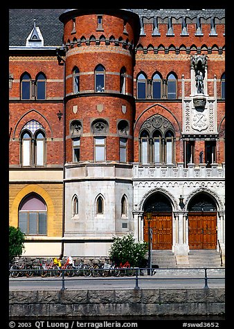 Tower on a building facade. Gotaland, Sweden (color)