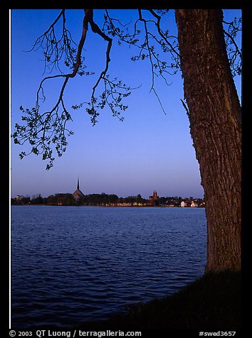 Vattern Lake and Vadstena. Gotaland, Sweden