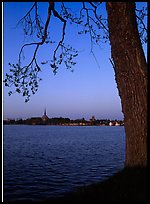 Vattern Lake and Vadstena. Gotaland, Sweden (color)