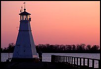 Lighthouse on Vattern Lake, Vadstena. Gotaland, Sweden (color)