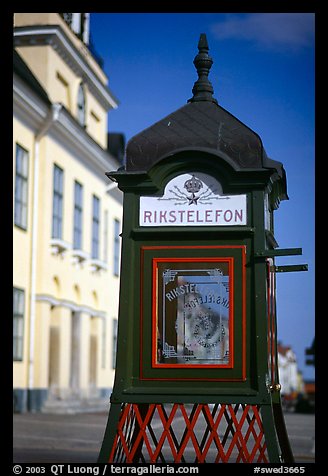Telephone cabin. Gotaland, Sweden (color)