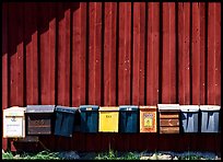 Row of mailboxes. Gotaland, Sweden