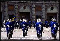 Royal Guard in front of the Royal Palace. Stockholm, Sweden (color)