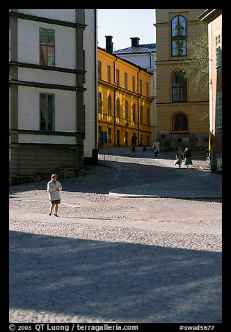 Streets of Gamla Stan, the island where the city began. Stockholm, Sweden (color)