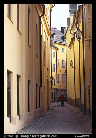 Narrow street of Gamla Stan. Stockholm, Sweden (color)
