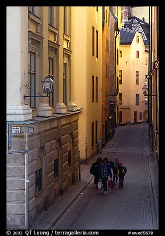 Narrow street of Gamla Stan. Stockholm, Sweden (color)