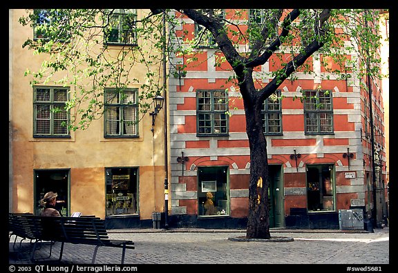 Small plaza in Gamla Stan. Stockholm, Sweden (color)