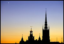 Riddarholmskyrkan at sunset. Stockholm, Sweden (color)