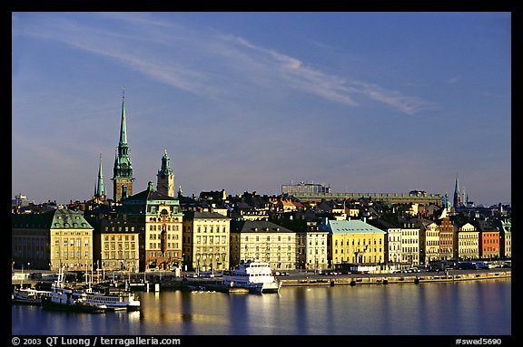 View of Gamla Stan across Salsjon. Stockholm, Sweden (color)