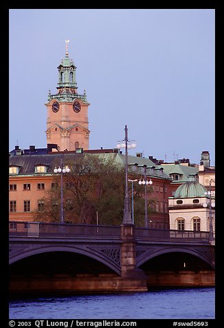 Bridge and church in Gamla Stan. Stockholm, Sweden