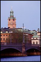 Bridge and church in Gamla Stan. Stockholm, Sweden (color)