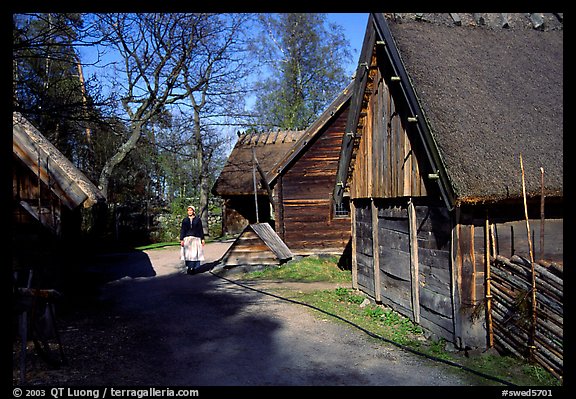 Rural houses, Skansen. Stockholm, Sweden