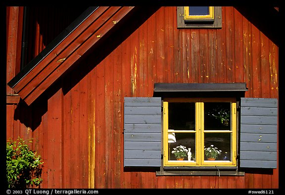 Detail of a red house. Stockholm, Sweden