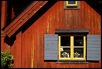 Detail of a red house. Stockholm, Sweden