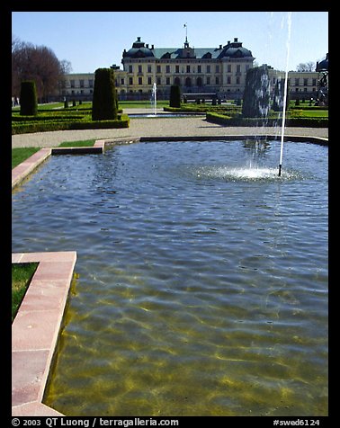 Basin in royal residence of Drottningholm. Sweden (color)