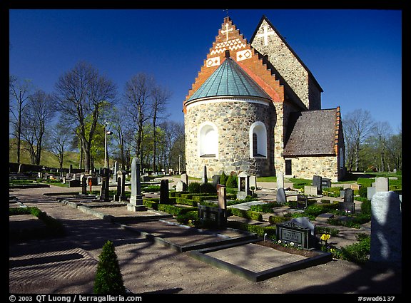 12th century Church of Gamla Uppsala. Uppland, Sweden (color)