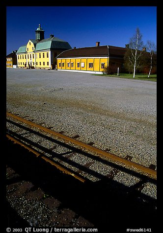 Railroad in Falun, a copper mining area, which was in the 17th century the world's most important mining area.. Central Sweden (color)