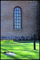 Graves in abbey grounds, Vadstena. Gotaland, Sweden (color)