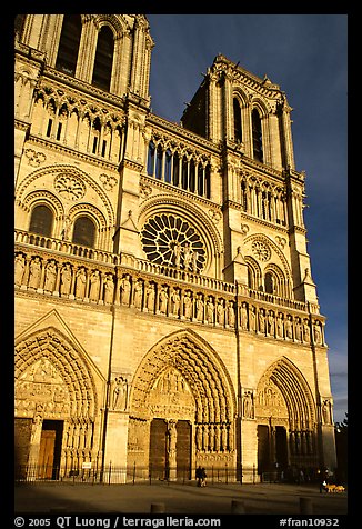 Notre Dame Cathedral, late afternoon. Paris, France (color)