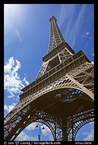 Eiffel tower seen from the base. Paris, France