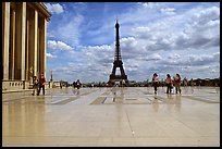 Parvis de Chaillot and Tour Eiffel. Paris, France ( color)