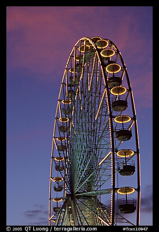 Tuileries Ferris wheel at sunset. Paris, France (color)