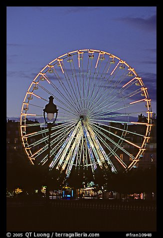 Ferris wheel in the jardin des Tuileries at sunset. Paris, France (color)